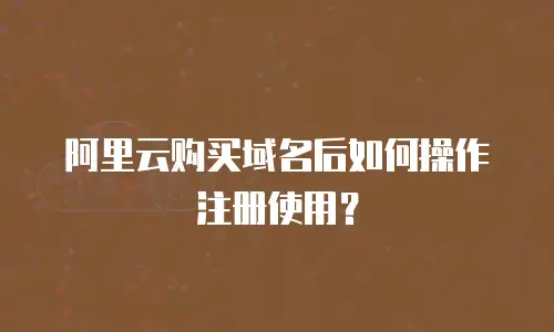 阿里云购买域名后如何操作注册使用？