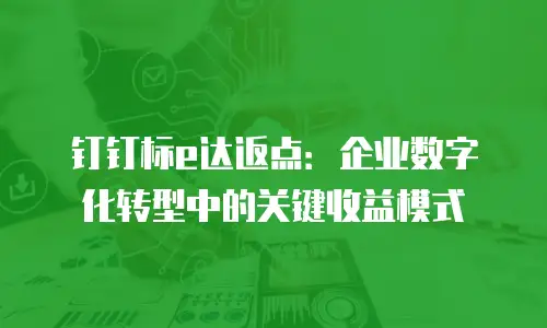 钉钉标e达返点：企业数字化转型中的关键收益模式
