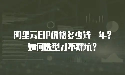 阿里云EIP价格多少钱一年？如何选型才不踩坑？