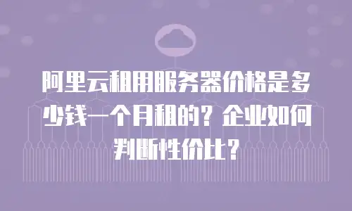 阿里云租用服务器价格是多少钱一个月租的？企业如何判断性价比？