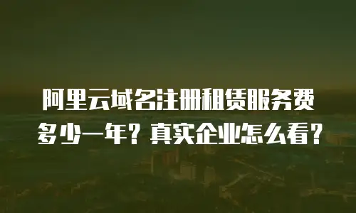 阿里云域名注册租赁服务费多少一年？真实企业怎么看？
