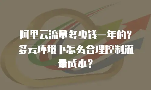 阿里云流量多少钱一年的？多云环境下怎么合理控制流量成本？