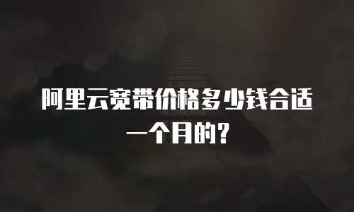 阿里云宽带价格多少钱合适一个月的？