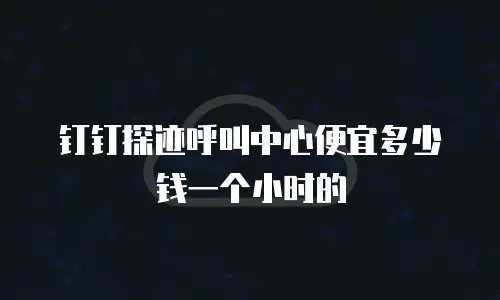 钉钉探迹呼叫中心便宜多少钱一个小时的