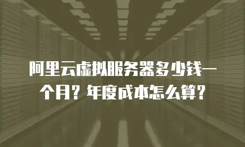 阿里云虚拟服务器多少钱一个月？年度成本怎么算？