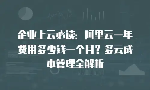 企业上云必读：阿里云一年费用多少钱一个月？多云成本管理全解析