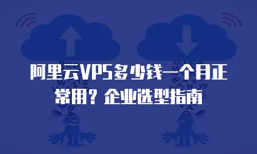 阿里云VPS多少钱一个月正常用？企业选型指南