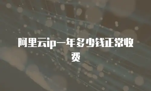 阿里云ip一年多少钱正常收费