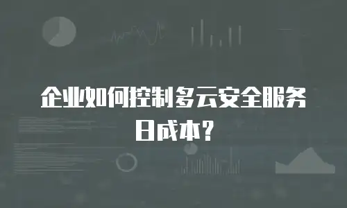 企业如何控制多云安全服务日成本？