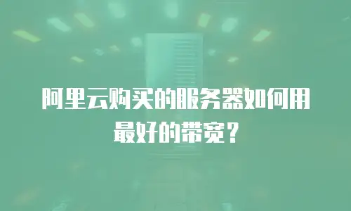 阿里云购买的服务器如何用最好的带宽？