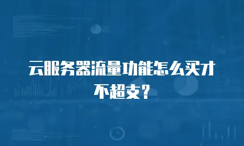 云服务器流量功能怎么买才不超支？