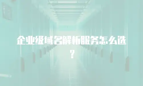 企业级域名解析服务怎么选？