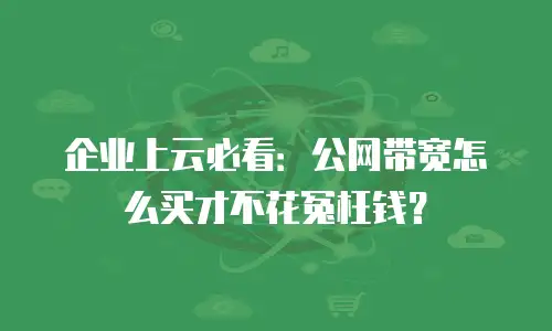 企业上云必看：公网带宽怎么买才不花冤枉钱？
