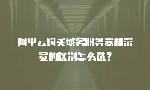 阿里云购买域名服务器和带宽的区别怎么选？