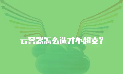 云容器怎么选才不超支？