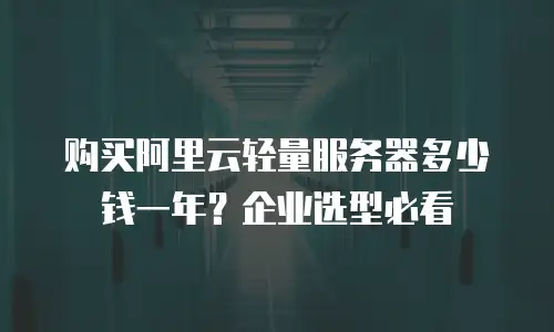 购买阿里云轻量服务器多少钱一年？企业选型必看