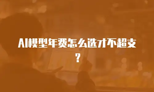 AI模型年费怎么选才不超支？