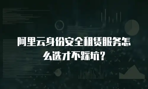 阿里云身份安全租赁服务怎么选才不踩坑？