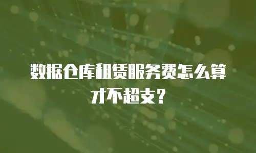 数据仓库租赁服务费怎么算才不超支？