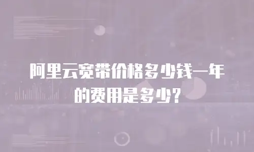 阿里云宽带价格多少钱一年的费用是多少？