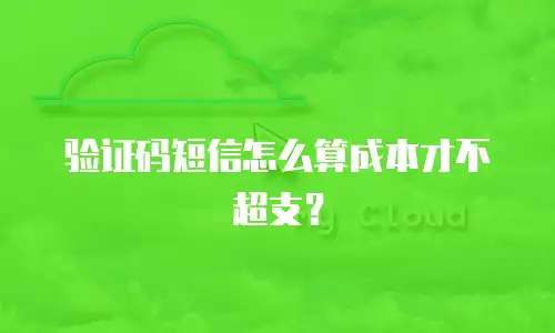 验证码短信怎么算成本才不超支？