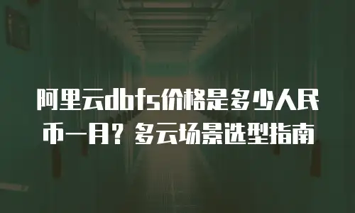 阿里云dbfs价格是多少人民币一月？多云场景选型指南