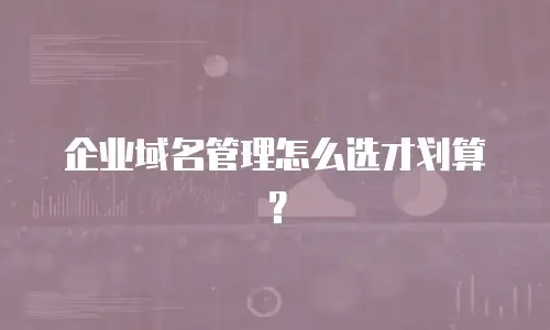 企业域名管理怎么选才划算？