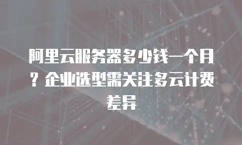 阿里云服务器多少钱一个月？企业选型需关注多云计费差异