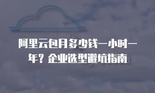 阿里云包月多少钱一小时一年？企业选型避坑指南