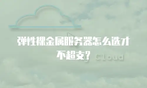 弹性裸金属服务器怎么选才不超支？