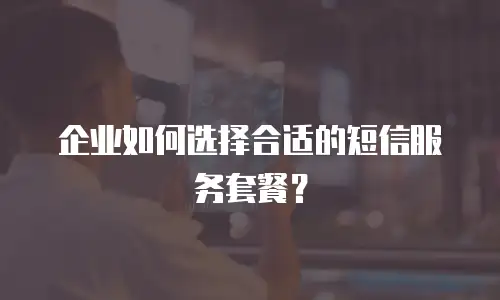 企业如何选择合适的短信服务套餐？