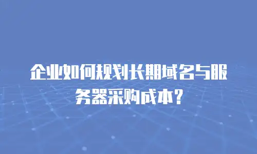 企业如何规划长期域名与服务器采购成本？