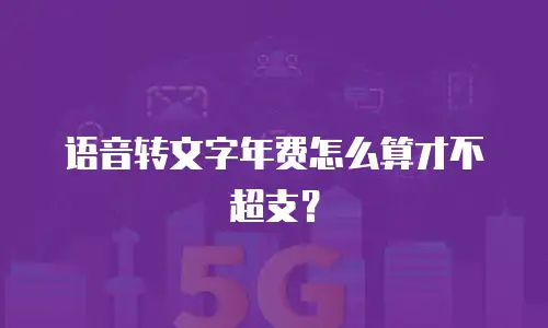 语音转文字年费怎么算才不超支？