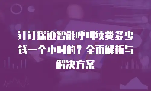 钉钉探迹智能呼叫续费多少钱一个小时的？全面解析与解决方案