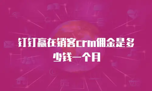钉钉赢在销客crm佣金是多少钱一个月