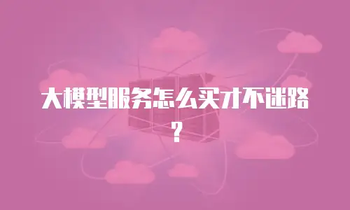 大模型服务怎么买才不迷路？