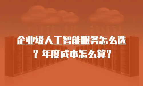 企业级人工智能服务怎么选？年度成本怎么算？