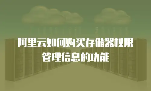 阿里云如何购买存储器权限管理信息的功能