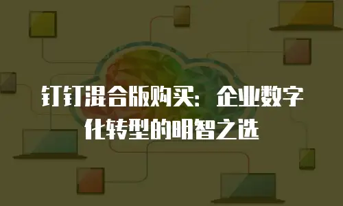 钉钉混合版购买：企业数字化转型的明智之选