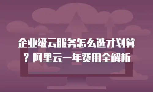 企业级云服务怎么选才划算？阿里云一年费用全解析