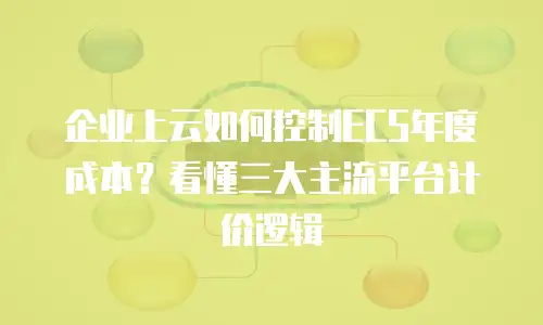 企业上云如何控制ECS年度成本？看懂三大主流平台计价逻辑