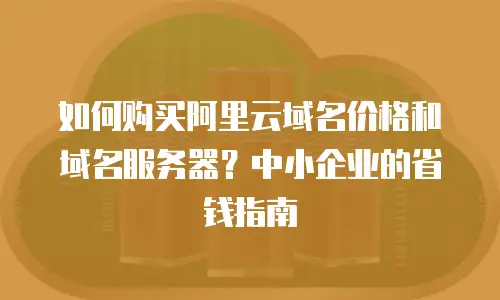 如何购买阿里云域名价格和域名服务器？中小企业的省钱指南