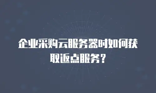 企业采购云服务器时如何获取返点服务？