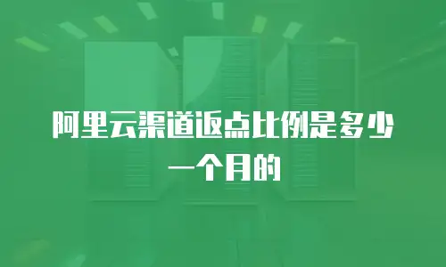 阿里云渠道返点比例是多少一个月的