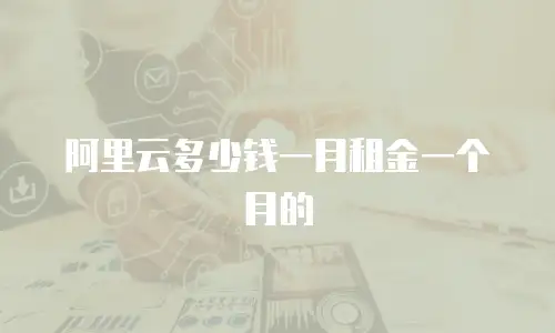 阿里云多少钱一月租金一个月的