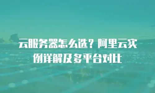 云服务器怎么选？阿里云实例详解及多平台对比