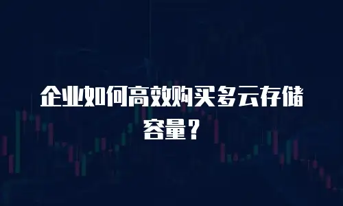 企业如何高效购买多云存储容量？