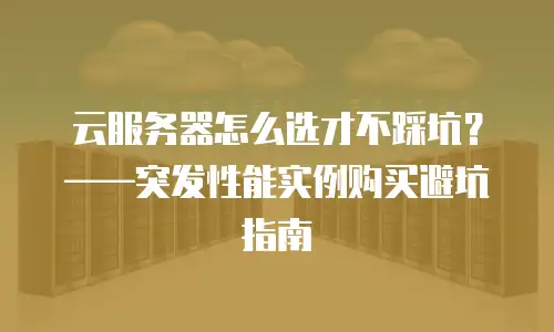 云服务器怎么选才不踩坑？&mdash;&mdash;突发性能实例购买避坑指南