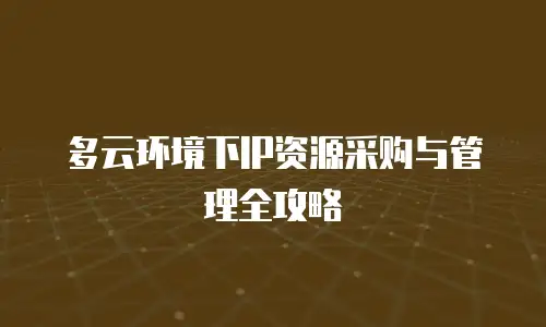 多云环境下IP资源采购与管理全攻略