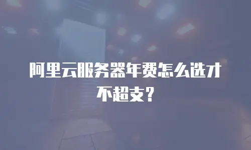 阿里云服务器年费怎么选才不超支？